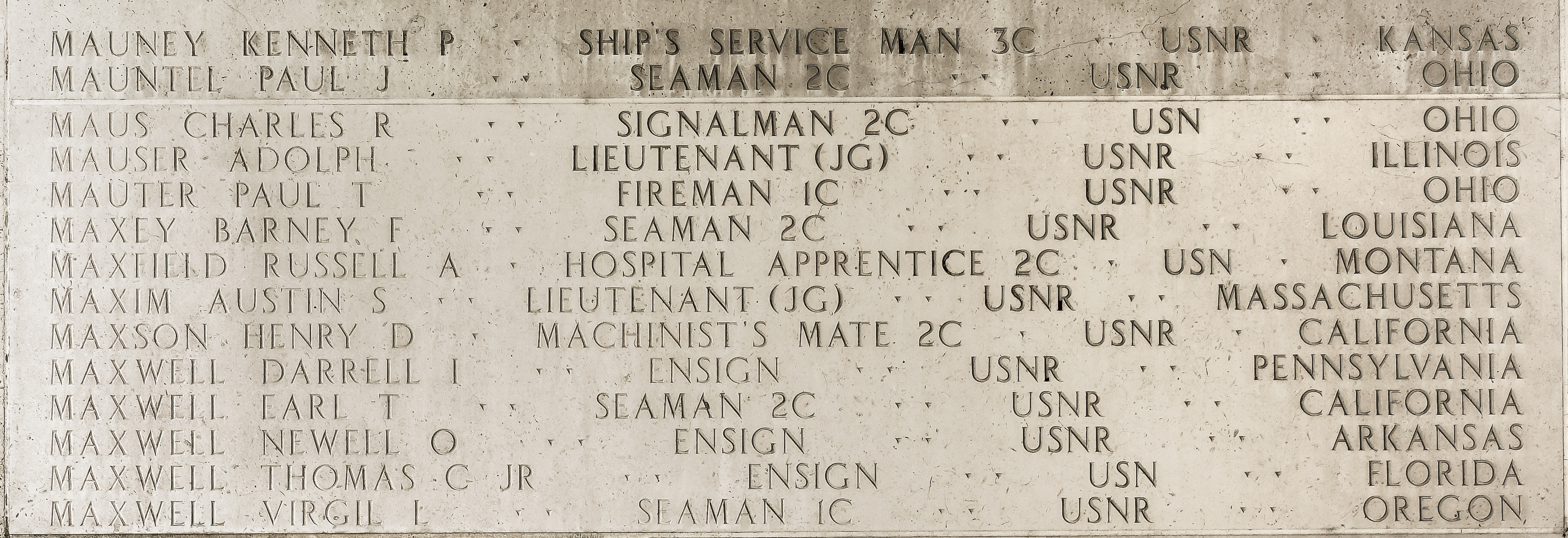 Russell A. Maxfield, Hospital Apprentice Second Class